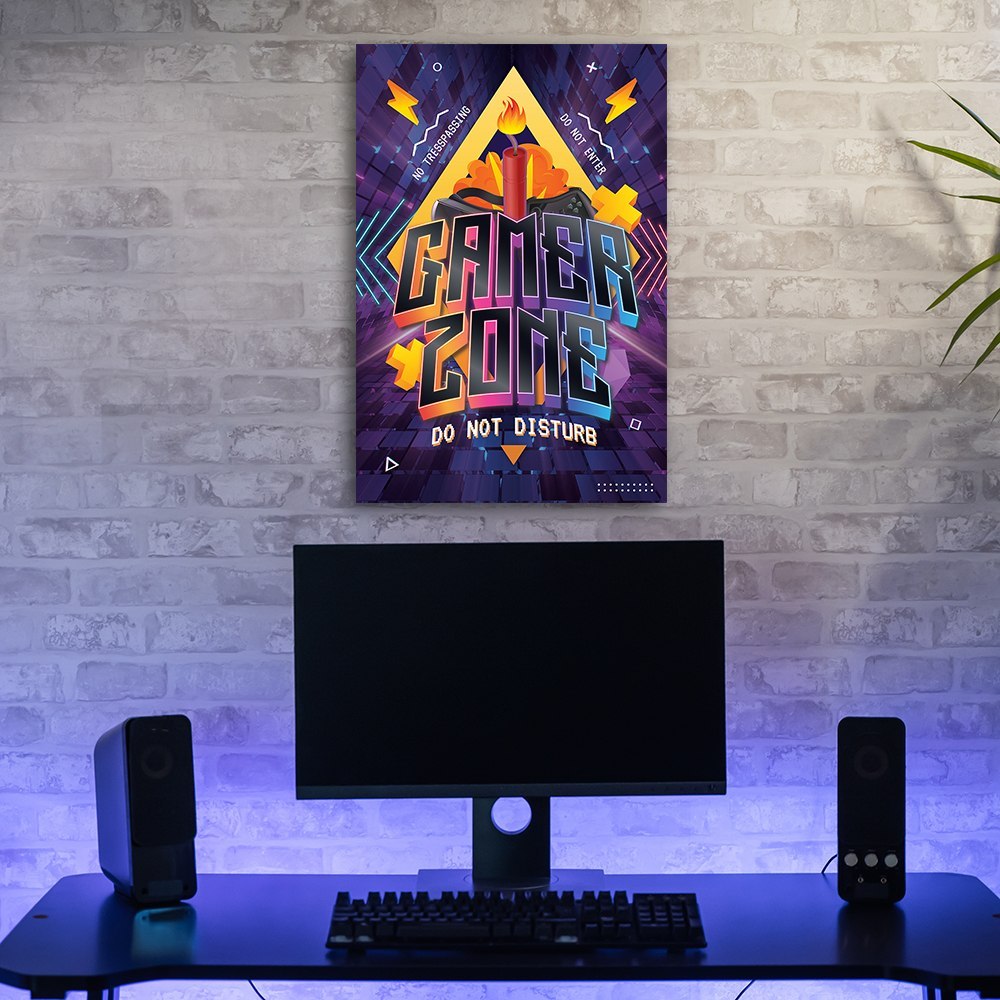 Emaga Obraz na płótnie, Napis strefa gracza - 80x120